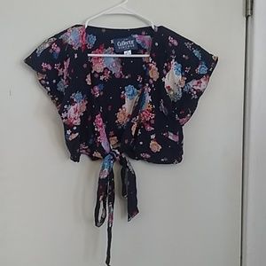 Collectif Floral Wrap Top UK size 12